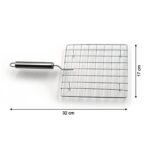 Square Stainless Steel Barbecue Grill with Steel Handle - Image 5