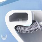Silicone Toilet Brush with Holder Stand  for Bathroom Cleaning - Image 7