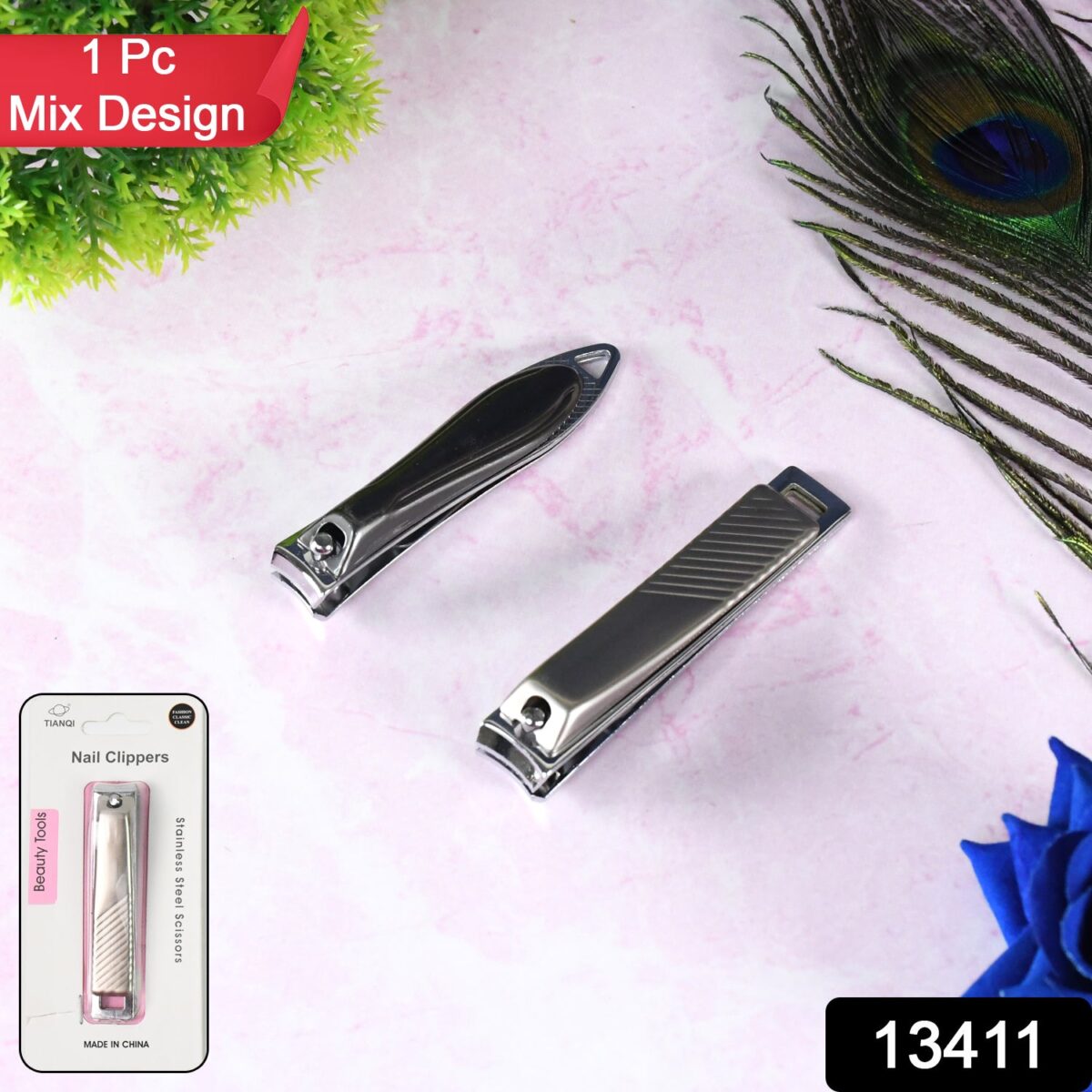 Stainless Steel Folding Portable Large Nail Clippers with Nail File (1 Pc / Mix Design) - Image 2