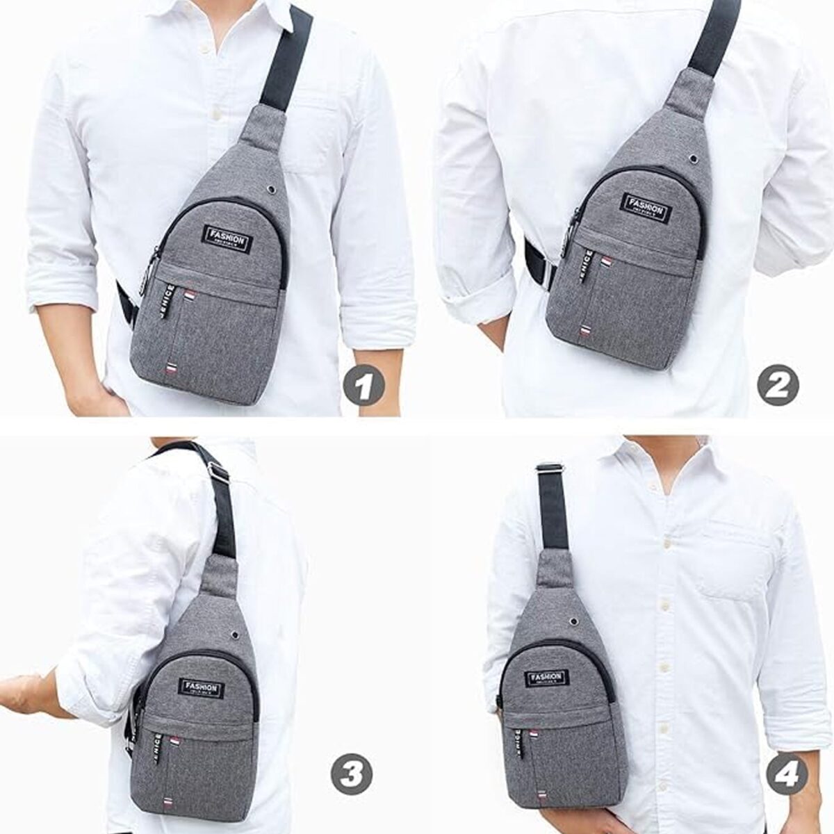 Waterproof Waist Bag, Shoulder Bags USB Charging Earphone Hook Sling Travel Bag (1 Pc / Mix Color) - Image 6