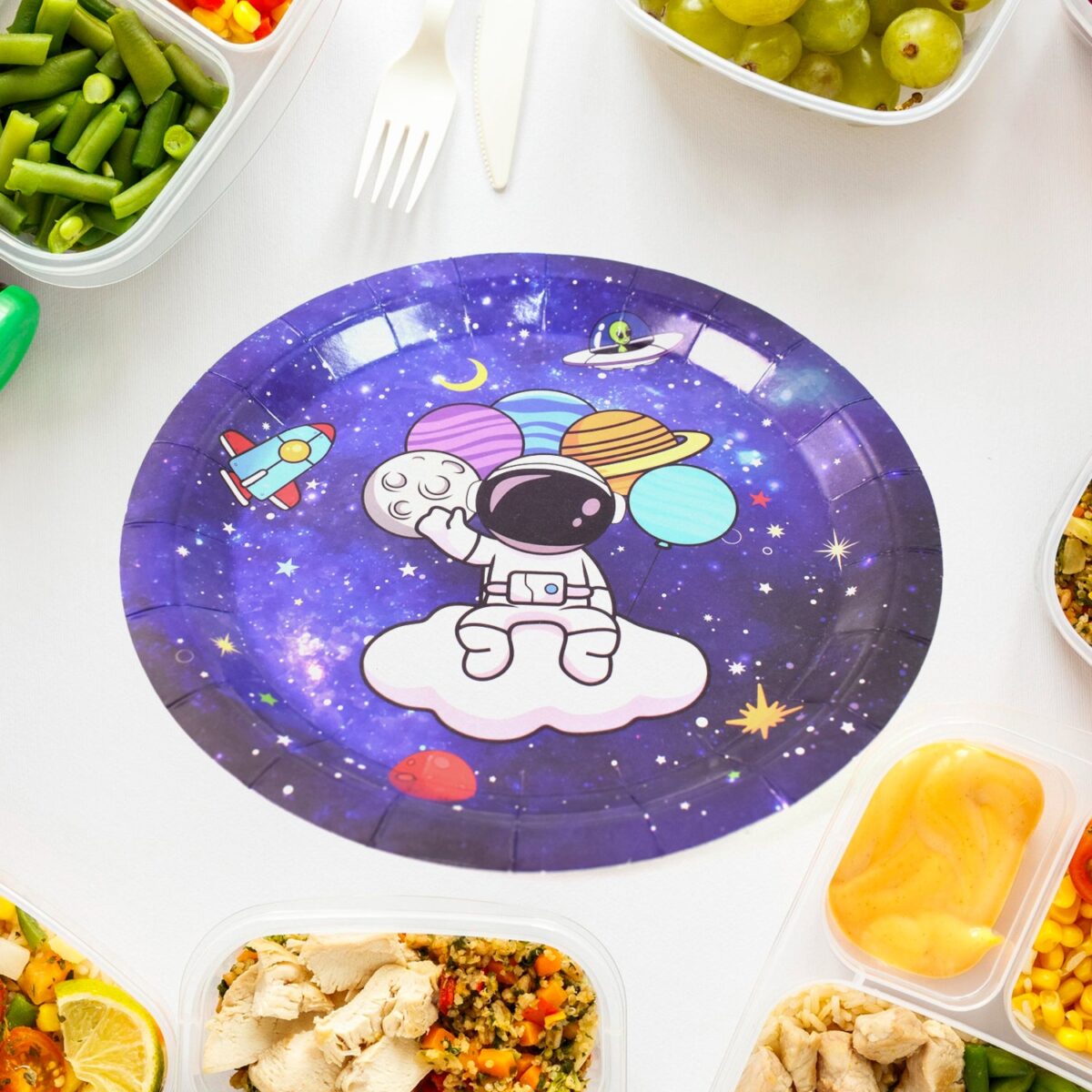 Round Plates Disposable Paper Plates  Happy Birthday, Gift (10 Pcs Set / Mix Design) - Image 4