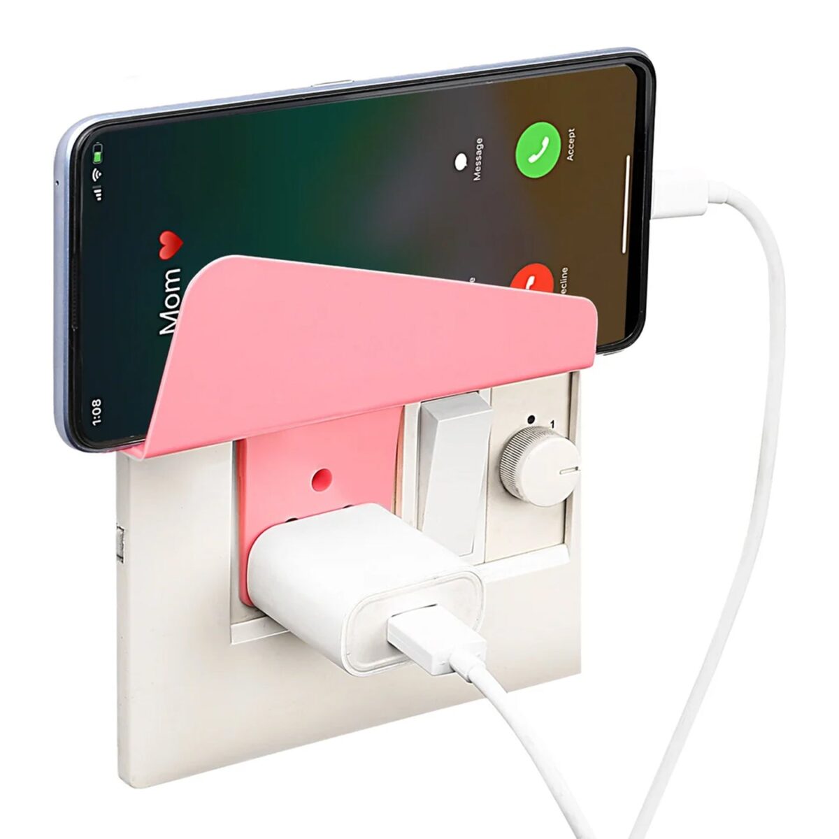 Plastic Secure Mobile Phone Charging Stand Holder (1 Pc / Mix Color) - Image 4