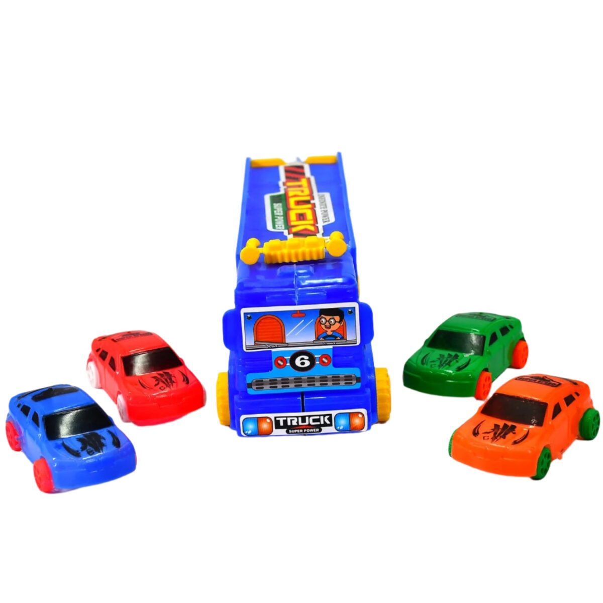 Toy Set Truck with 4 Mini Cars Toy Vehicles for Children - Image 1
