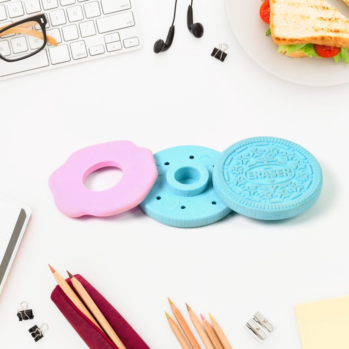Biscuit Shape Eraser Unique Designs & Patterns (1 Pc) - Image 6