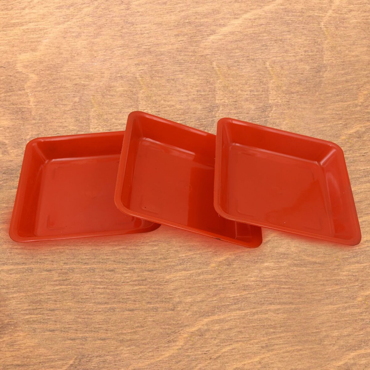 Square Plastic Halwa Dinner Plate Snacks / Breakfast, Restaurant Serving Trays Home School Coffee Hotel Kitchen Office (3 Pcs Set) - Image 6