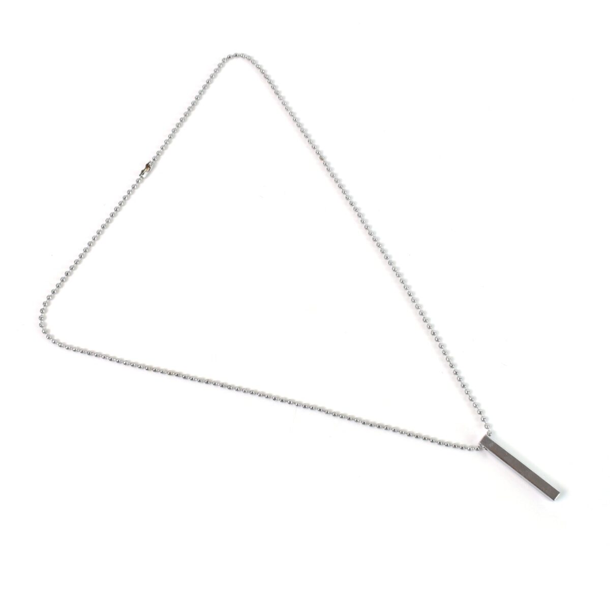 Plain Stick Shape Locket With Chain Stainless Steel Necklace (1 Pc) - Image 5