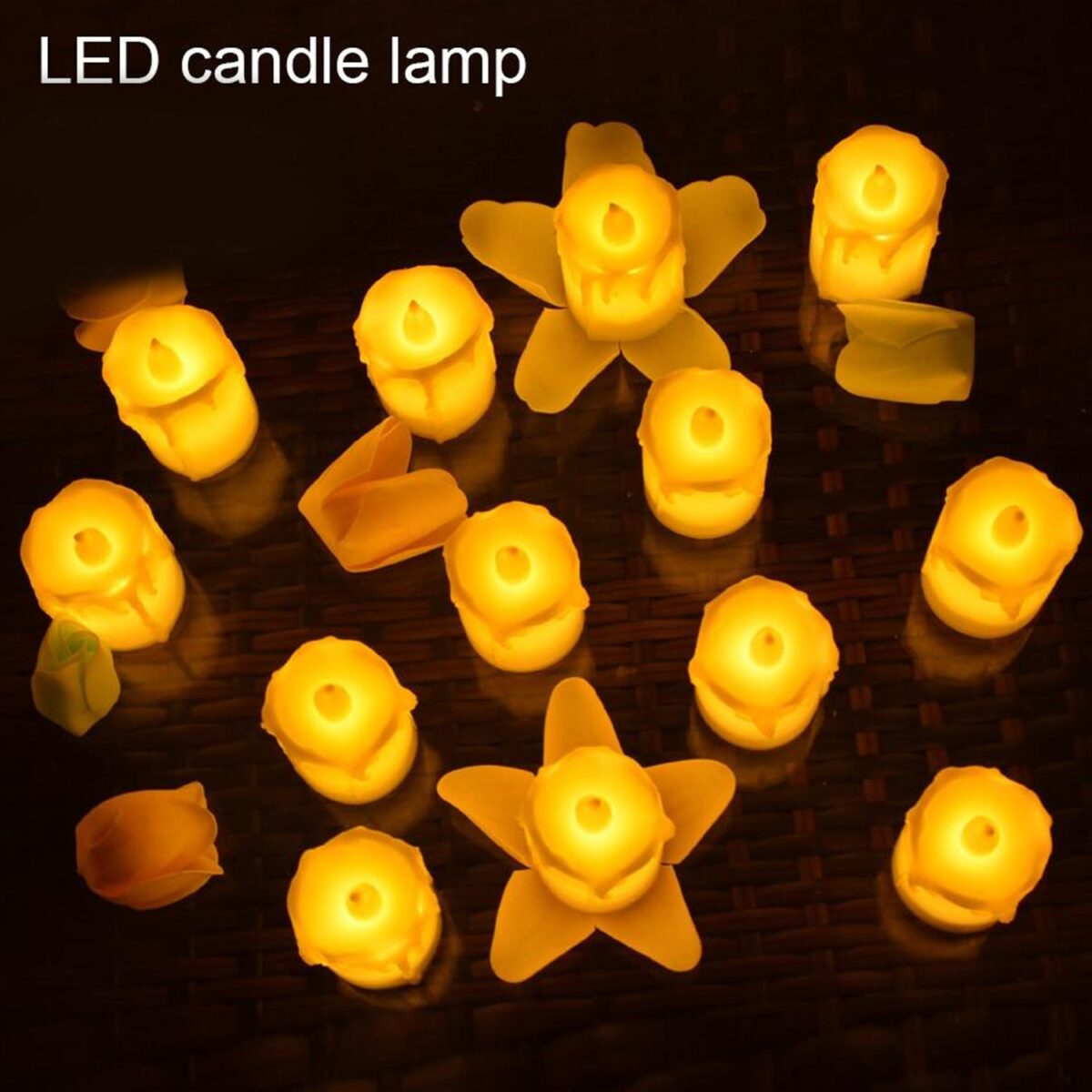 Set of 24 Multicolor Flameless Melted Design Candles for Decoration - Image 1