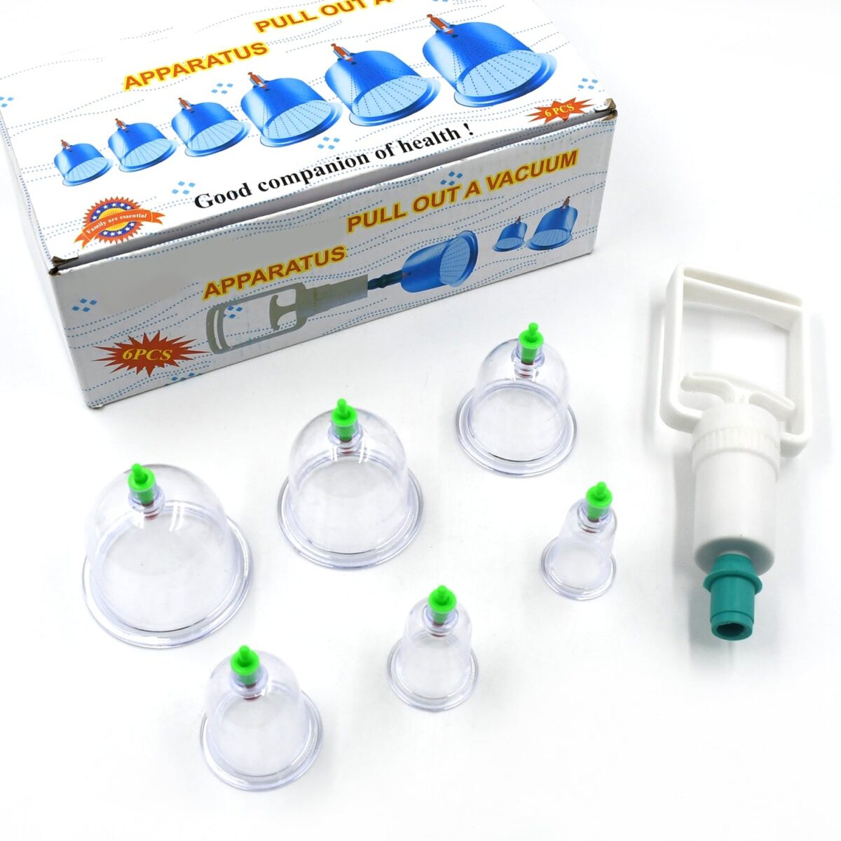 Vacuum Cupping Set 6 Pcs Kit Pull Out a Vacuum Apparatus Therapy Relax Massagers Curve Suction Pumps - Image 4
