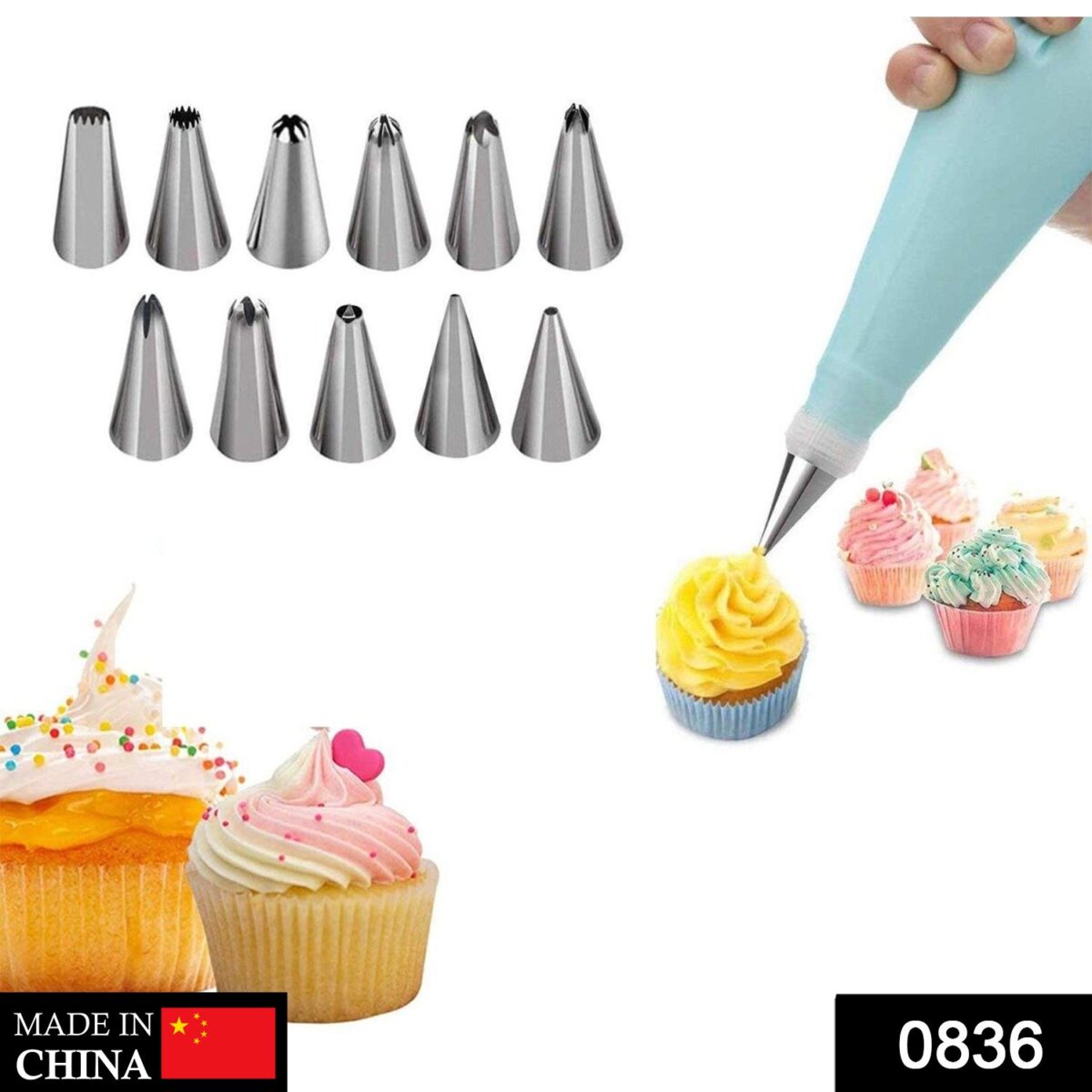 12 Piece Cake Decorating Set of Measuring Cup Oil Basting Brush - Image 2
