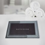 Square Bathroom mat Water Absorbent mats Diatomite Door Mat Anti-Slip Bath Mat Quick Drying Absorbent mat for Home, Kitchen (57x38cm) - Image 7