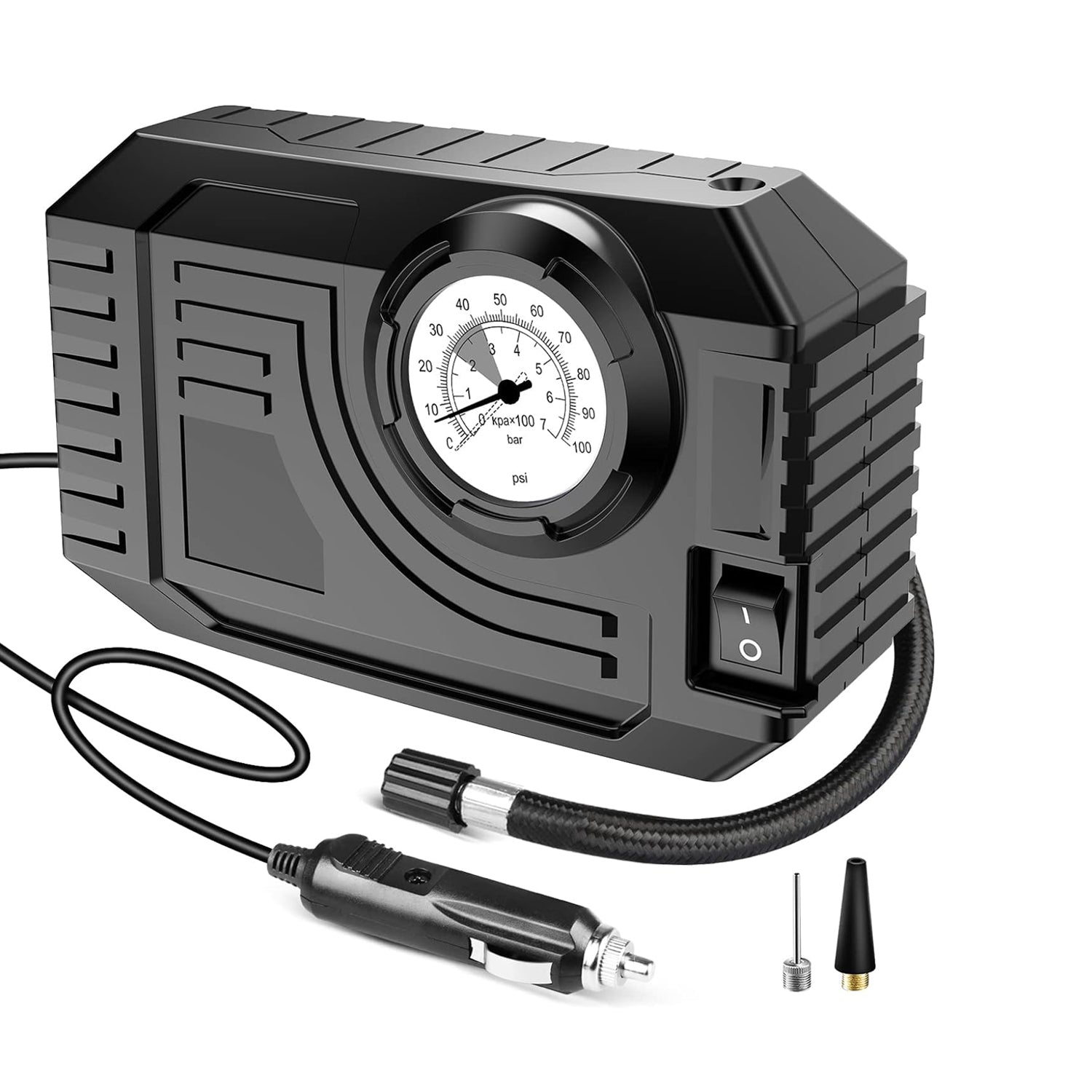 08_11e09386-930b-484c-a826-16f622df816b.jpg Tire Inflator Portable Air Compressor 12V Small Air Pump for Car Tires Bicycle Balloons, Cars, Bike, Bicycles and Other Inflatables with LED Light (12V) - Image 4
