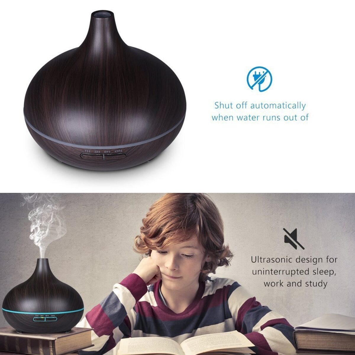 Aromatherapy Humidifier with 7 Colourful LED Light Change (500 ML Capacity / With Remote) - Image 6