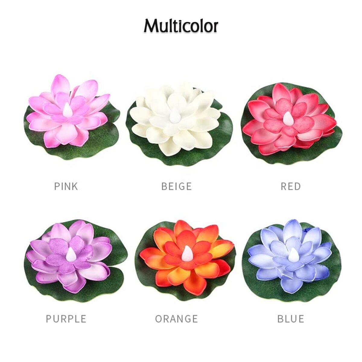 Water Floating Smokeless Candles & Lotus Flowers Sensor Led TeaLight for Outdoor and Indoor Decoration - Pack of 6 Candle (Pack of 6) - Image 7