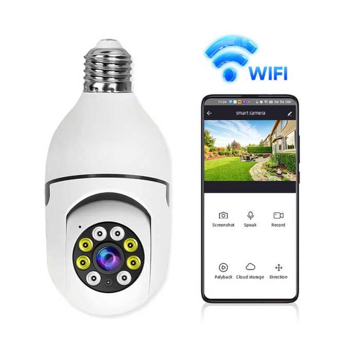 V380 Pro Fisheye 360 Degree Panoramic Wireless WiFi IP CCTV Security Camera (Pack of 1) - Image 6