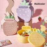 Kids Lunch Box Cute Pineapple Shaped Bento Box with Fork Spoon Snack Container Microwave Portable Office Lunch Box (1 Pc / With Spoon, Fork & Color Box) - Image 6