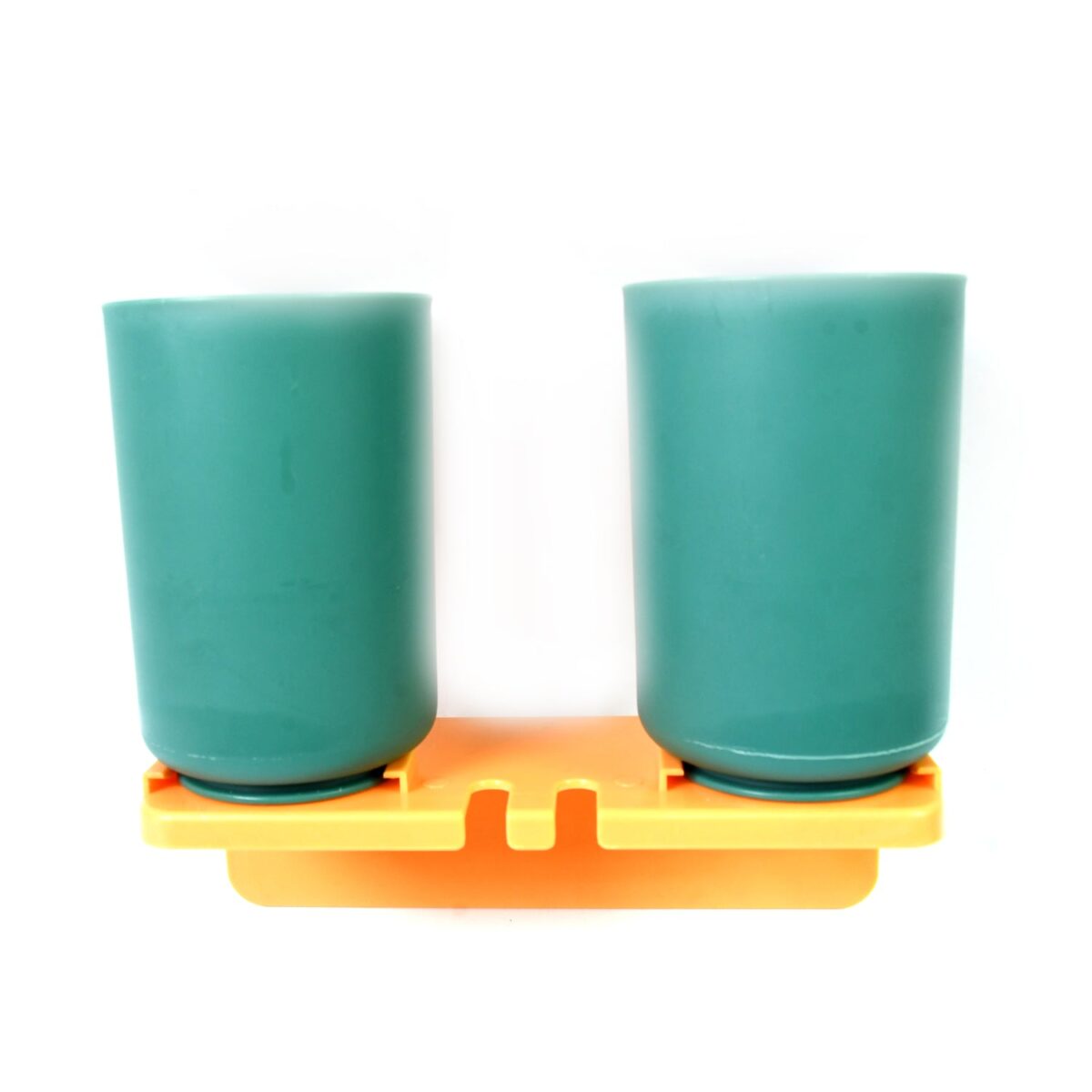 Multipurpose Wall Mount Toothbrush Holder Plastic Stand With 2 Cup  (1 Set) - Image 5