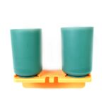 Multipurpose Wall Mount Toothbrush Holder Plastic Stand With 2 Cup  (1 Set) - Image 5