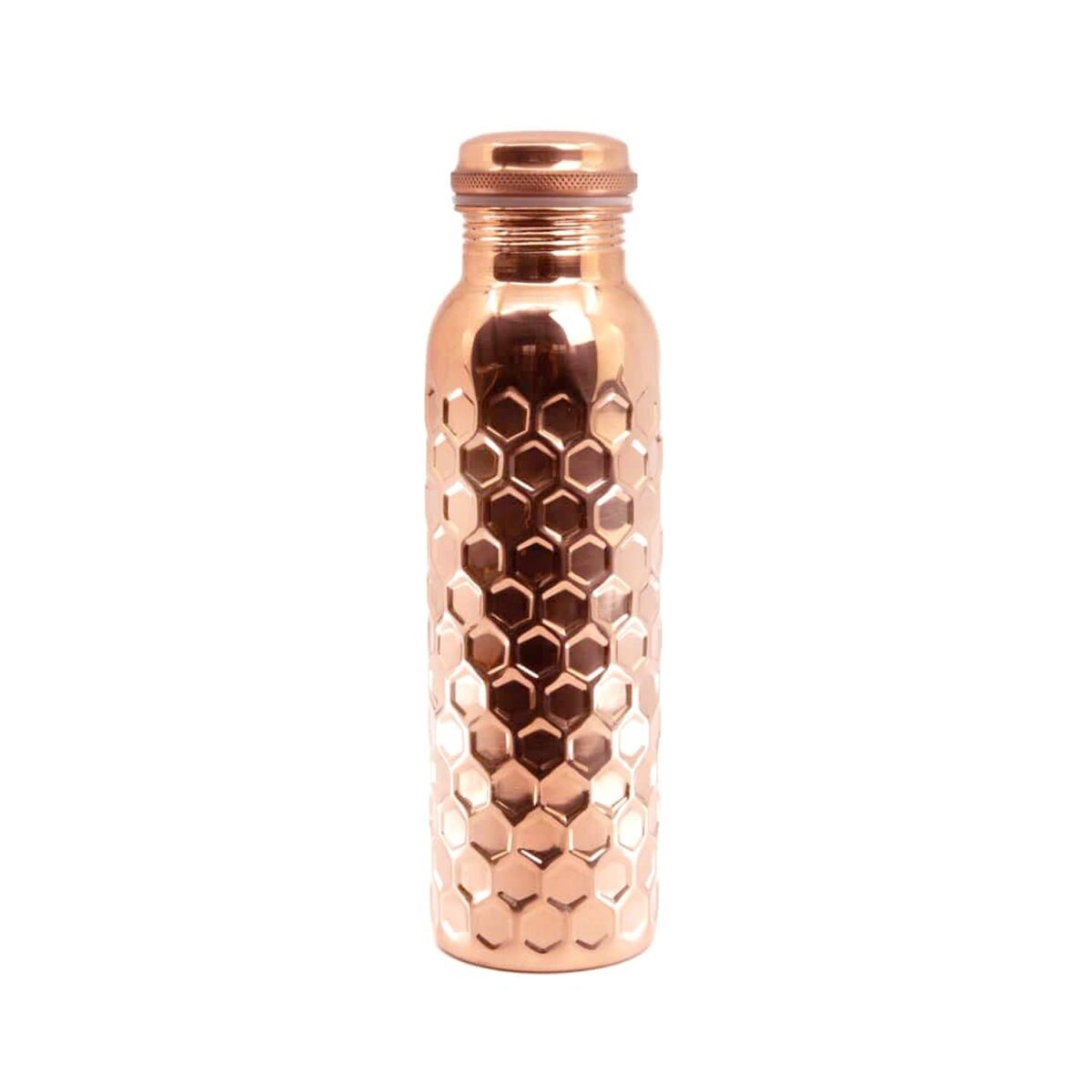 Diamond Cut Copper Water Bottle 2 Glasses with Gift Box (3 Pcs Set) - Image 1