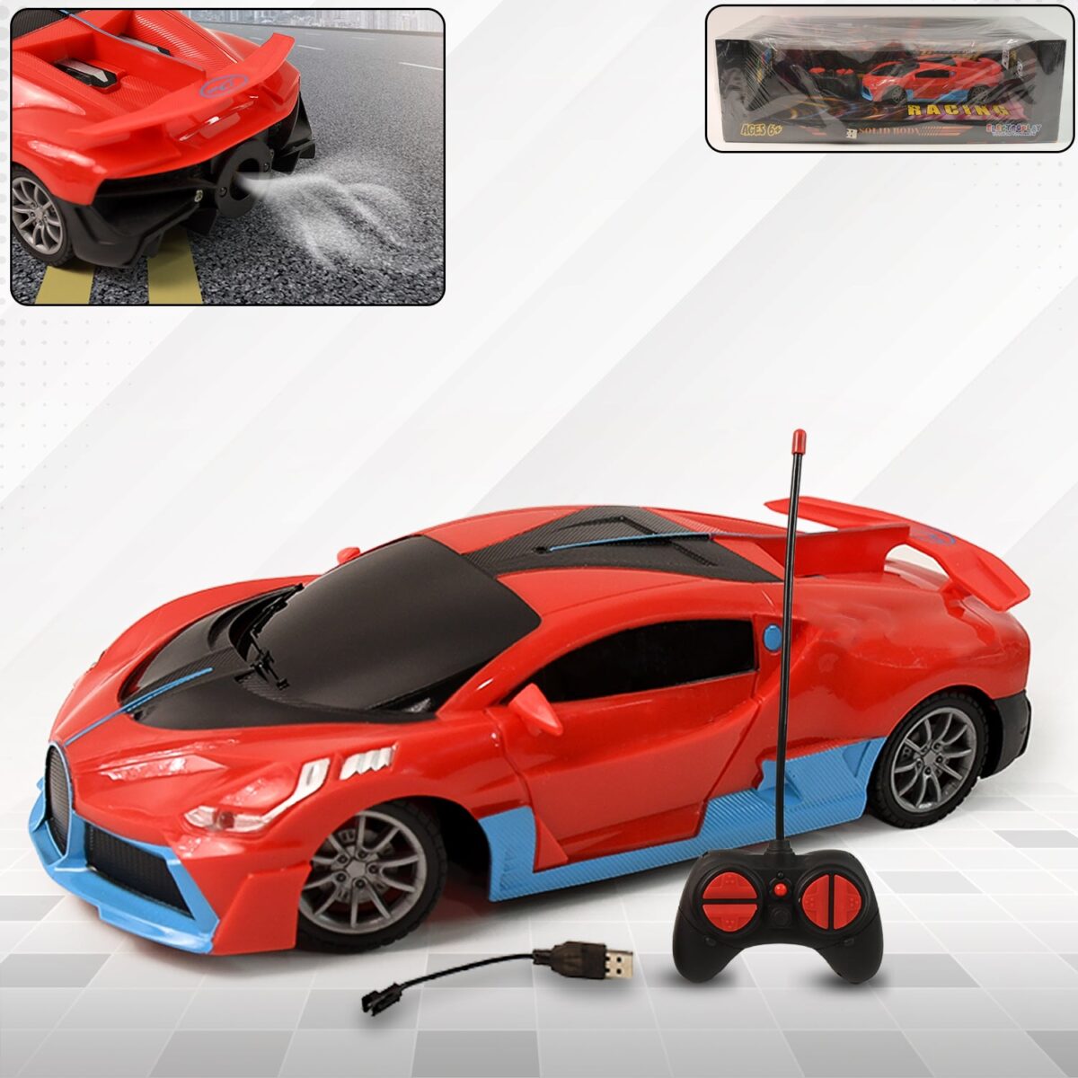 Electroplay High-Speed RC Sports Car with Spray Exhaust Effect (1 Set) - Image 1