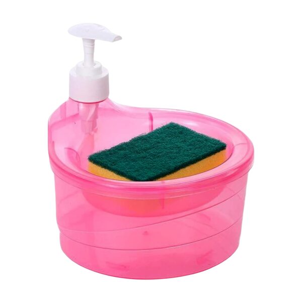 2-in-1 Double Layer Liquid Soap Dispenser with Pump & Sponge â€“ Practical Kitchen & Hotel Sink Soap Pump Bottle (Rectangle)