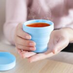 Round Silicone Foldable Glass / Cup, Foldable Travel Mug With Lid (1 Pc) - Image 7
