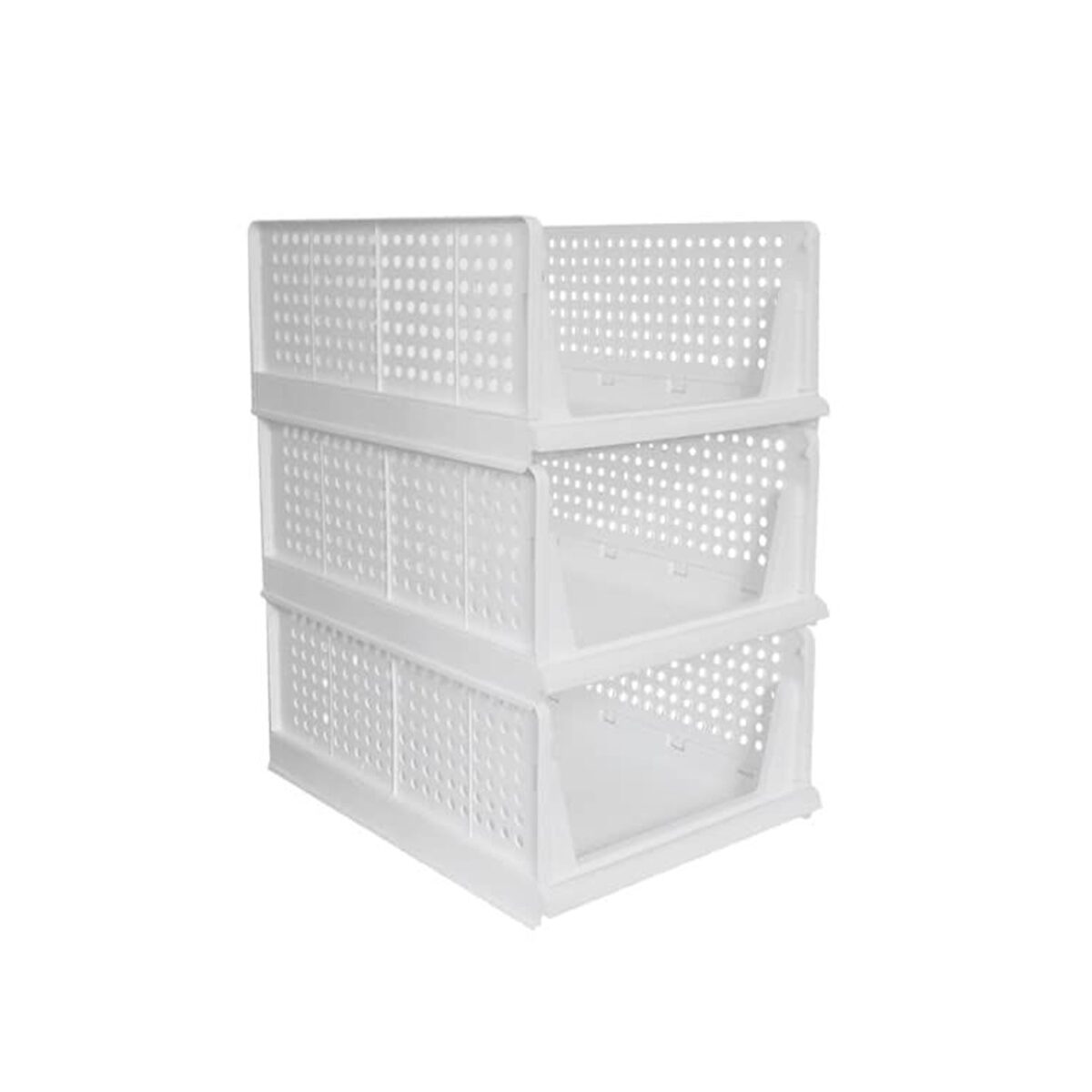 3 Layer Clothes Organizer for Wardrobe Cupboard Organizer for Clothes Foldable and Stackable Closet Organizer Drawer Organizer for Clothes, Multi Purpose Plastic Drawer - Image 1