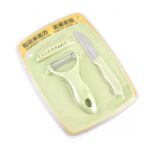 Plastic Kitchen Peeler - Green & Classic Stainless Steel 3-Piece Knife Set Combo - Image 4