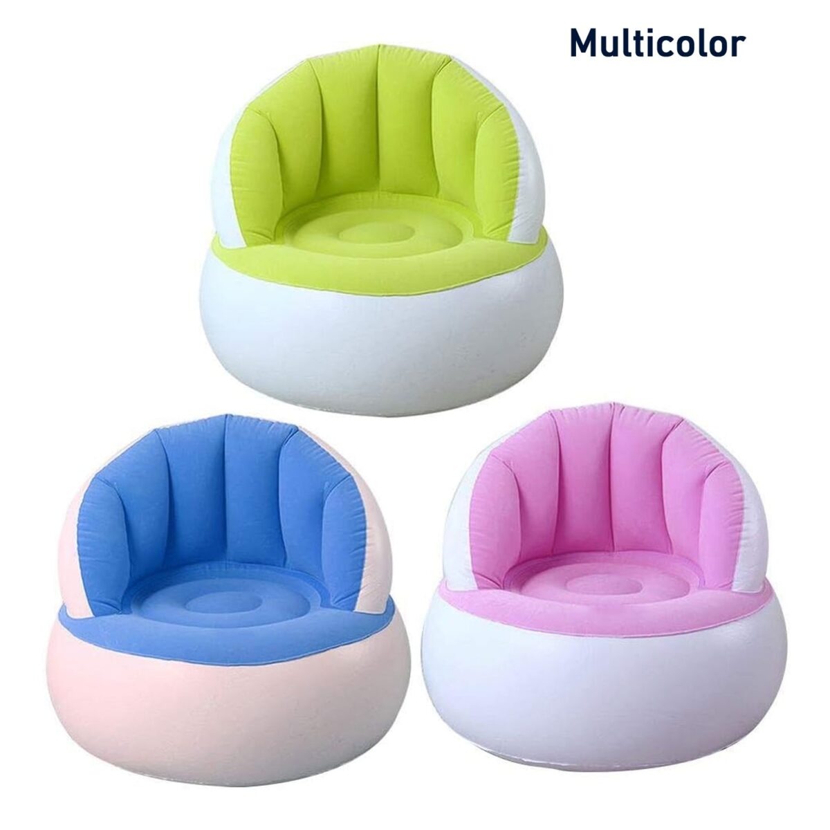 Kids inflatable sofa chair with backrest & Foot Air Pump with Hose (1 Set / 85x74 Cm Approx) - Image 5