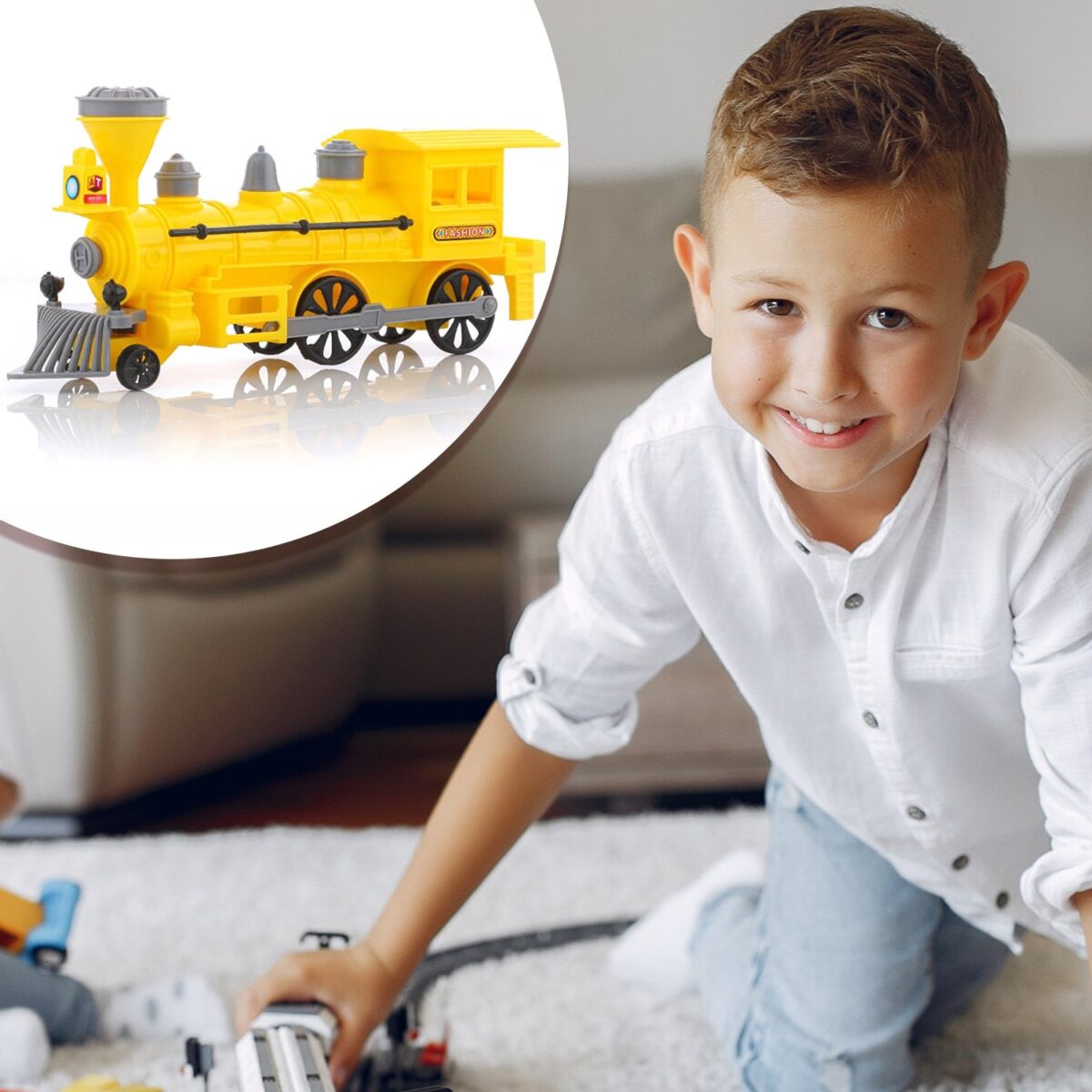 Pull and Go Train with Light Plastic String Pull Back Train (1 Pc / Mix Color) - Image 9