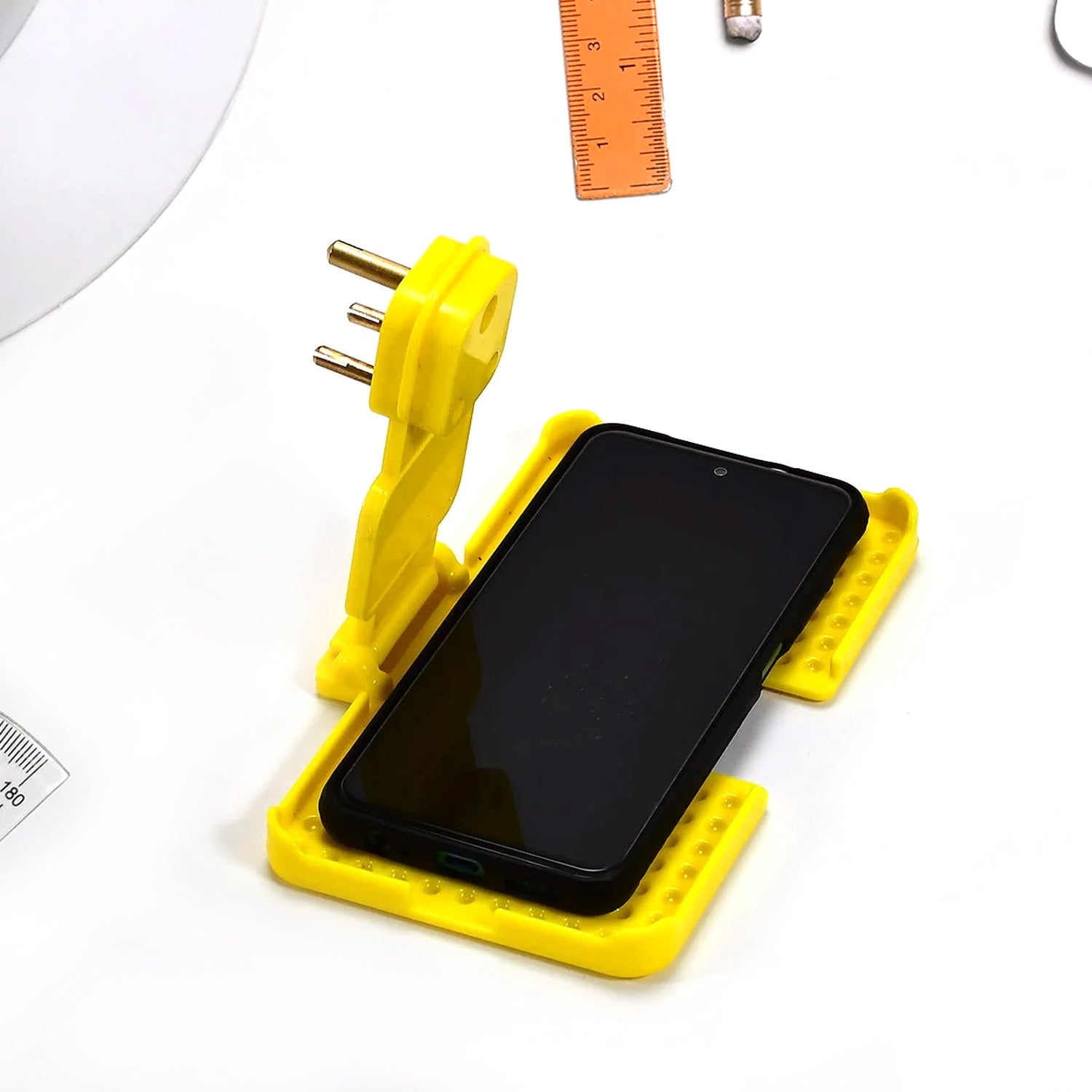 08_f342243a-ef09-4b29-b359-9524bedb9b59.jpg Multi-Purpose Wall Holder Stand for Charging Mobile, Just Fit in Socket and Hang (Mix Color / 1 pc) - Image 5