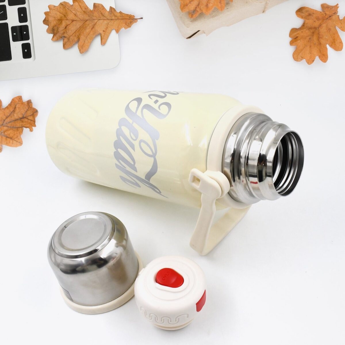 Stainless Steel Vacuum Insulated Water Bottle | Leak Proof Flask for Tea Coffee | With Steel Cup - Image 5