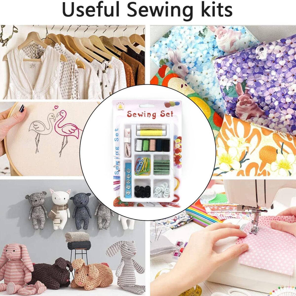 62 Pc Sewing Set used for sewing of clothes and fabrics including all home purposes. - Image 6