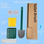 Silicone Toilet Brush with Holder Stand  for Bathroom Cleaning - Image 9