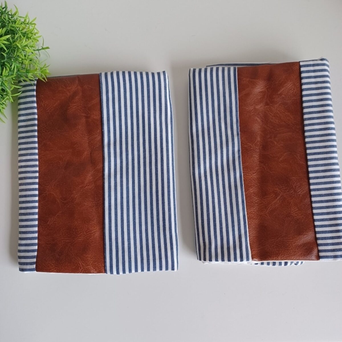 Pillow Covers, leather & cotton Cushion Covers (16 Ãƒâ€” 16 Inch / 1 Pair / 2 Pc) - Image 5