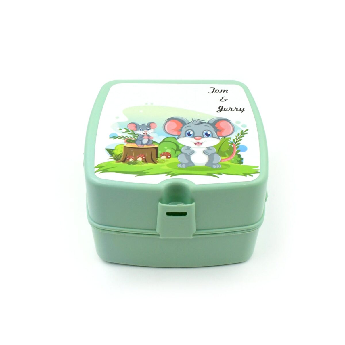 Double-Layer Square Lunch Box with  Spoon , 4 Compartment Tiffin & Push Lock , Plastic Tiffin Box for Travelling, School Kids & Office Exclusive, Home - Image 4