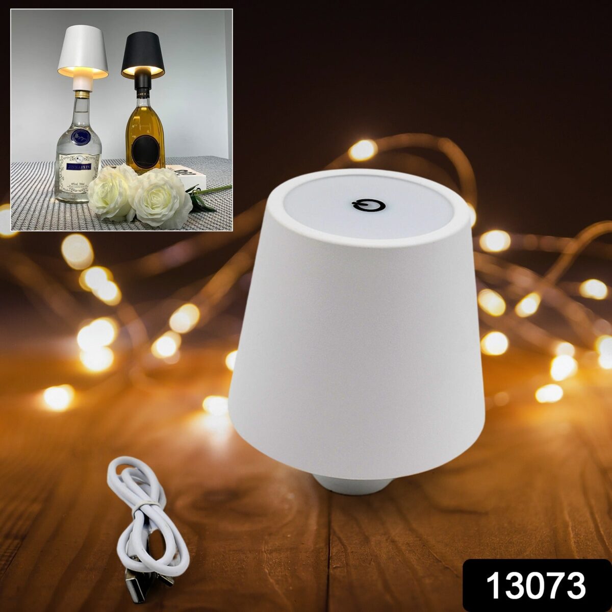 USB Rechargeable LED Bottle Lamp Ã¢â‚¬â€œ 3 Color Dimmable Wireless Table Light for Home & Bar (1 Pc) - Image 2