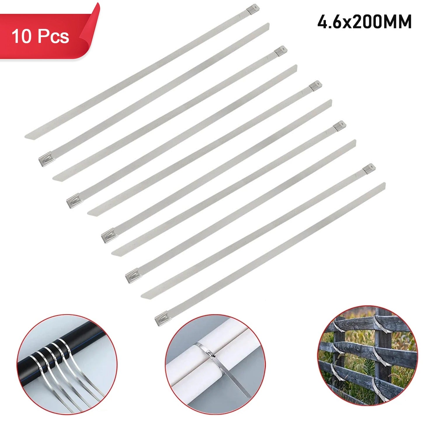 0ef94b6a-6312-48ee-ac04-9164174bf6b4.jpg Multipurpose Stainless Steel Cable TIE (10 pcs Set / 4.6x200MM) - Image 1