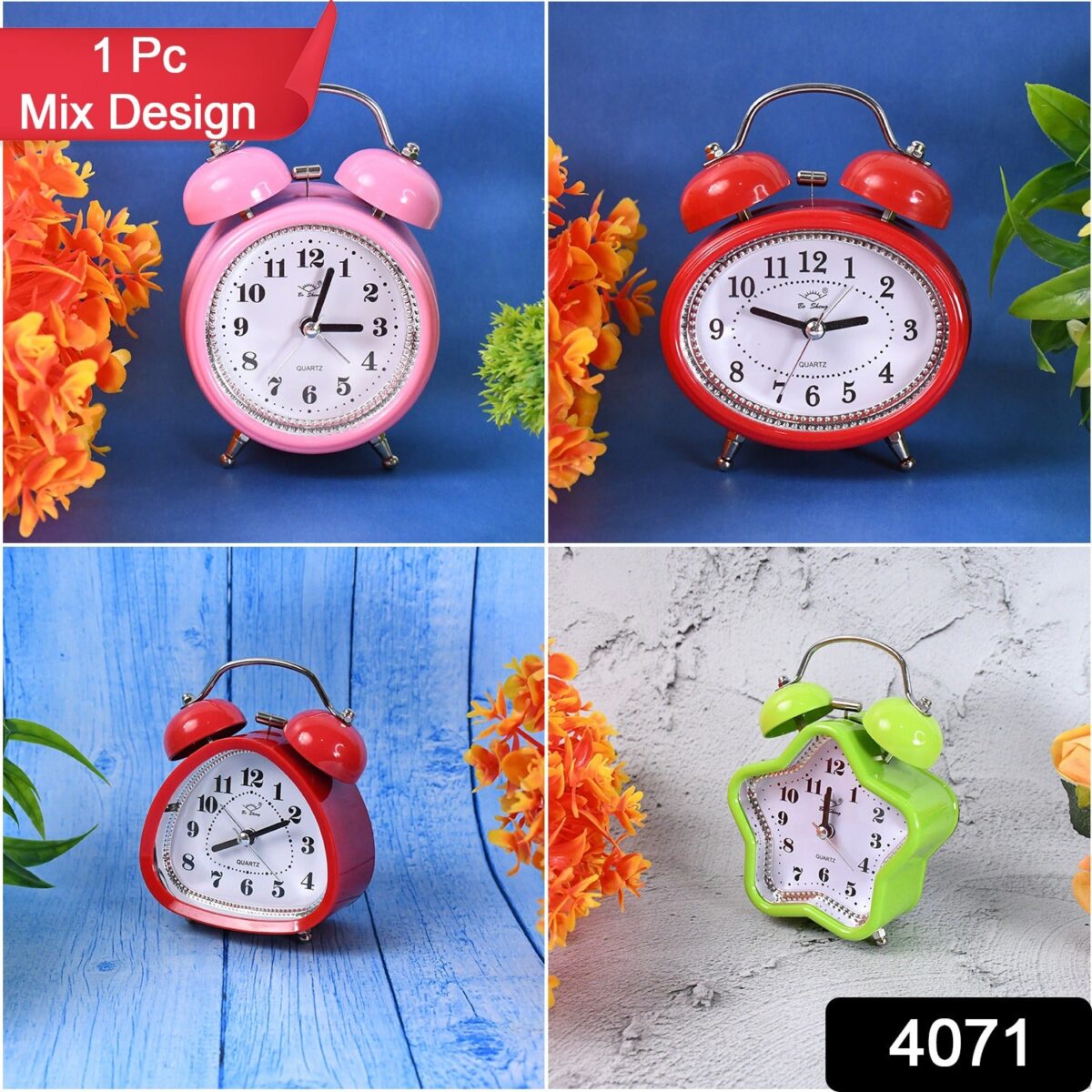 Mini Cute Alarm Clock Small Kids and Students (Mix Design & Color / 1 Pc) - Image 2