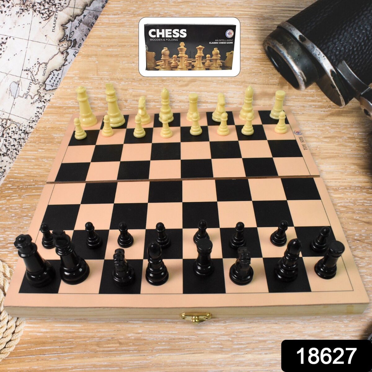 Folding Wooden Chess Board Set (30 Ãƒâ€” 30 Cm / 1 Set) - Image 2