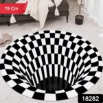 3D Space Round Carpet, Floor Mat Non-Woven Doormat (1 Pc / 78 Cm) - Image 2