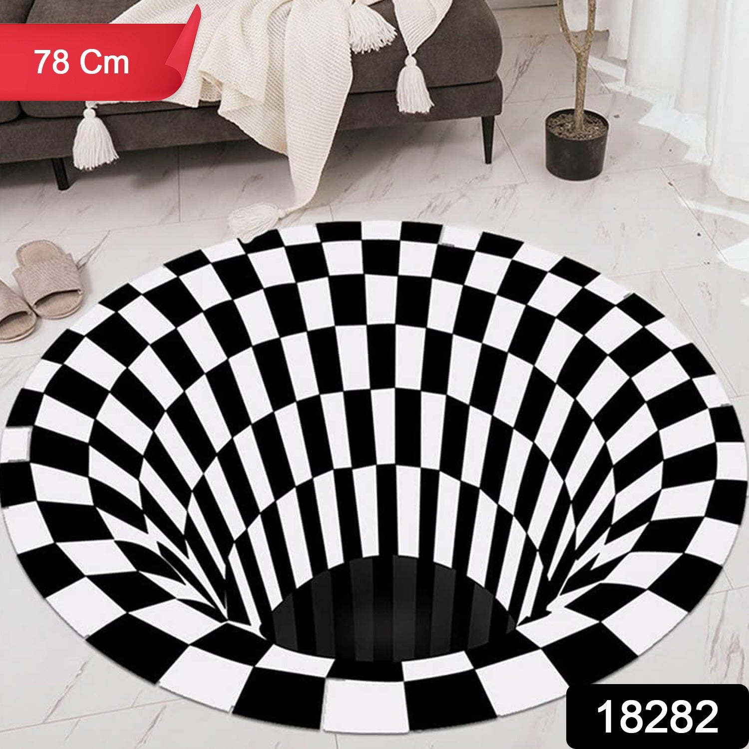 108.jpg 3D Space Round Carpet, Floor Mat Non-Woven Doormat (1 Pc / 78 Cm) - Image 2