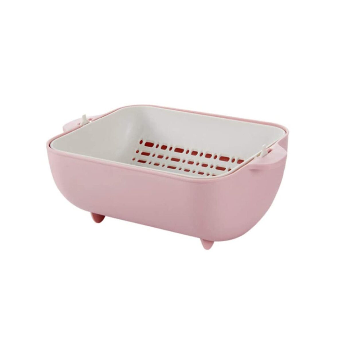Multifunctional BPA Free Double Layered Plastic Rotatable Strainer Basket  (Multicolor) - Image 11
