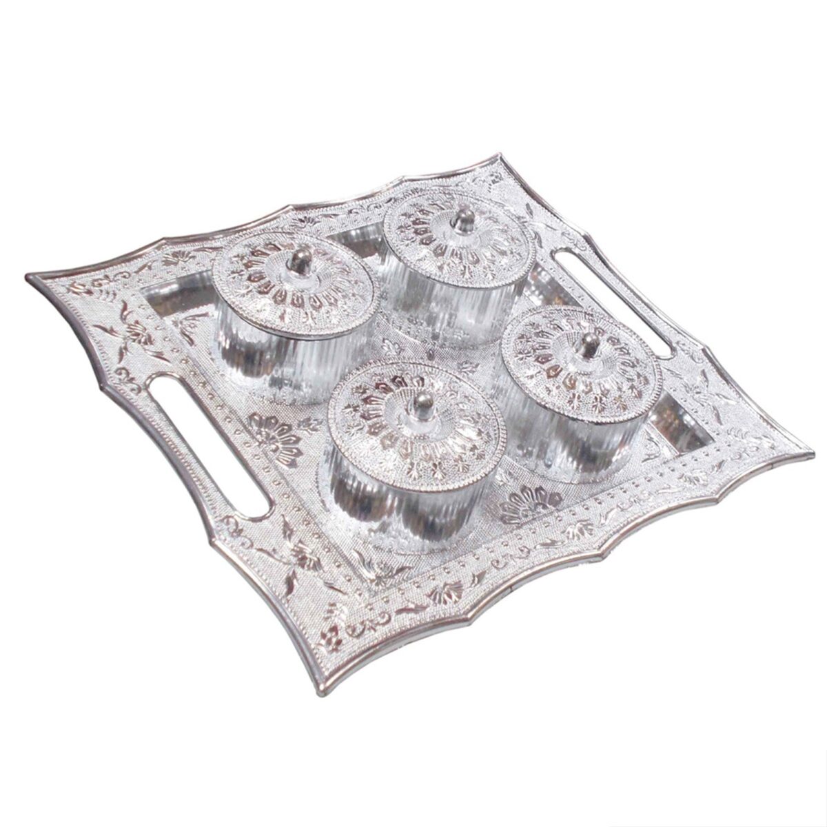 Dry Fruit Air Tight Bowls Tray with Lids 4 Section Snacks Mukhvas Dani - Image 4