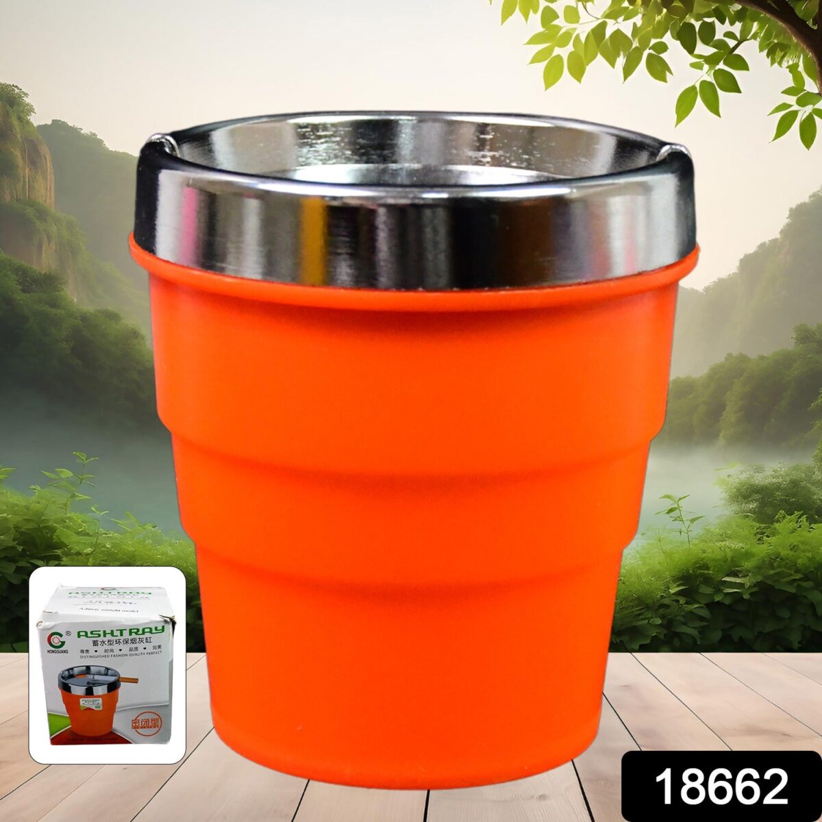 Plastic Car Ashtray Holder Cup with Lid (1 Pc) - Image 2