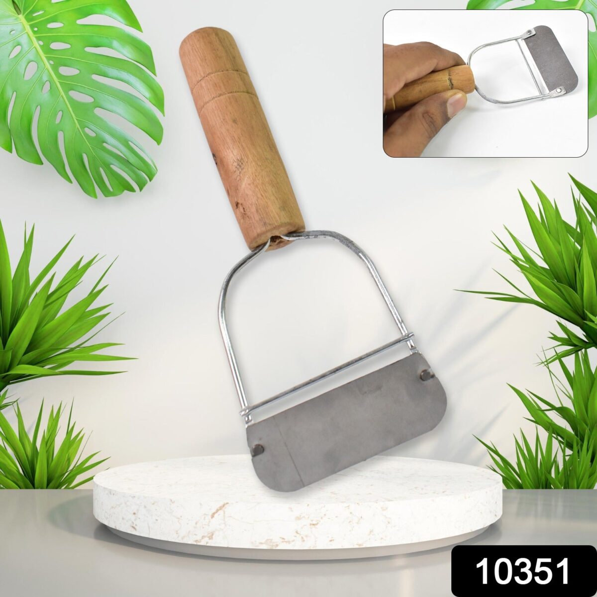Wooden Handle Metal Vegetable Cutter, Peeler, Slicer (1 Pc / B Grade) - Image 2