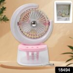 Desktop Fan - Camping Fan with LED Light, Portable Humidifying Fan (1 Pc / Plug & Play Fan) - Image 2