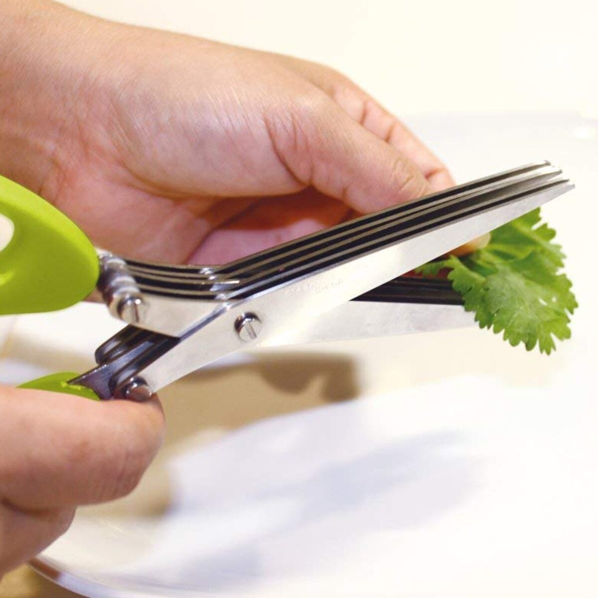 Multifunction Vegetable Stainless Steel Herbs Scissor with 3 Blades - Image 3