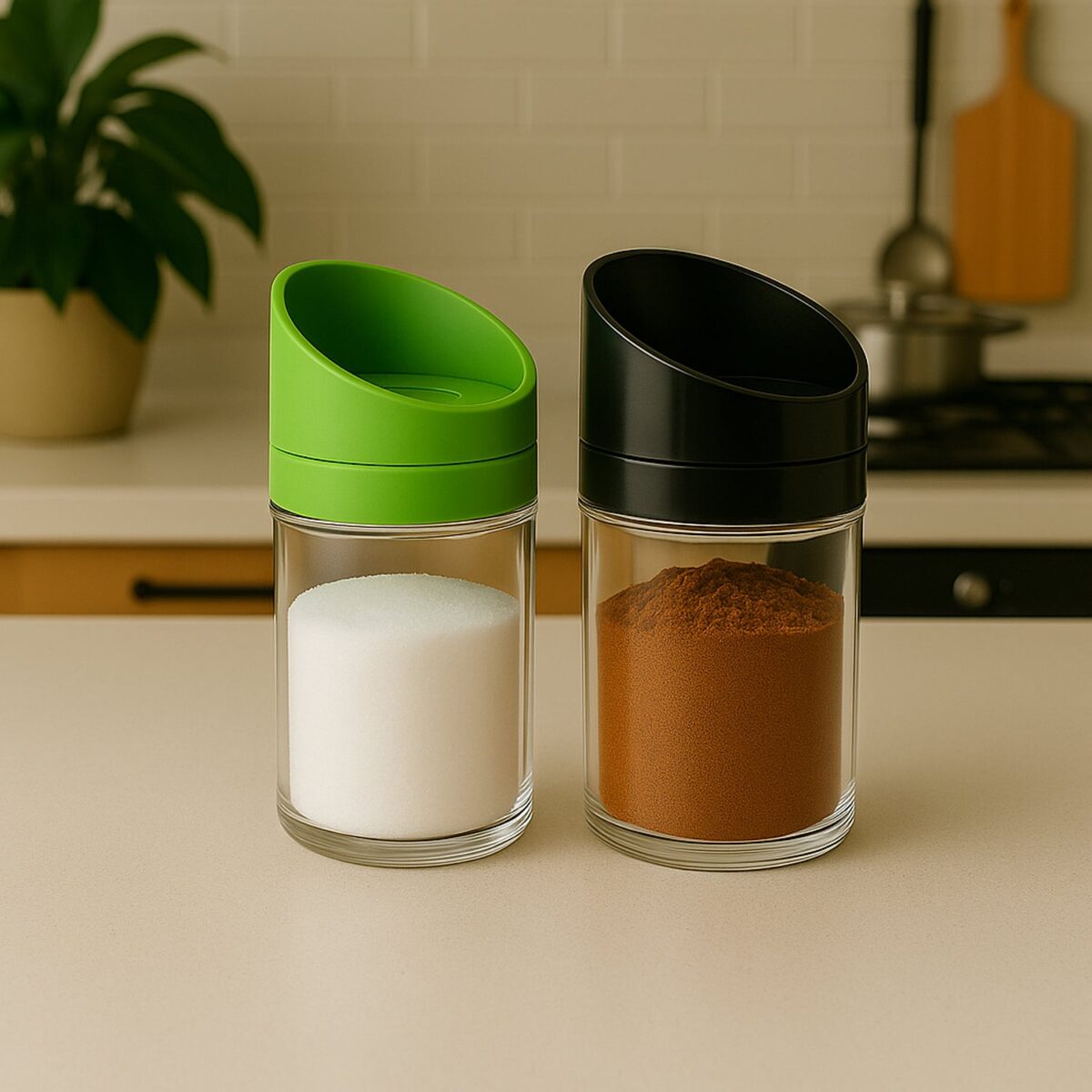 Apex Slant-Lid Kitchen Storage Jar Set (2 Pc) - Image 1