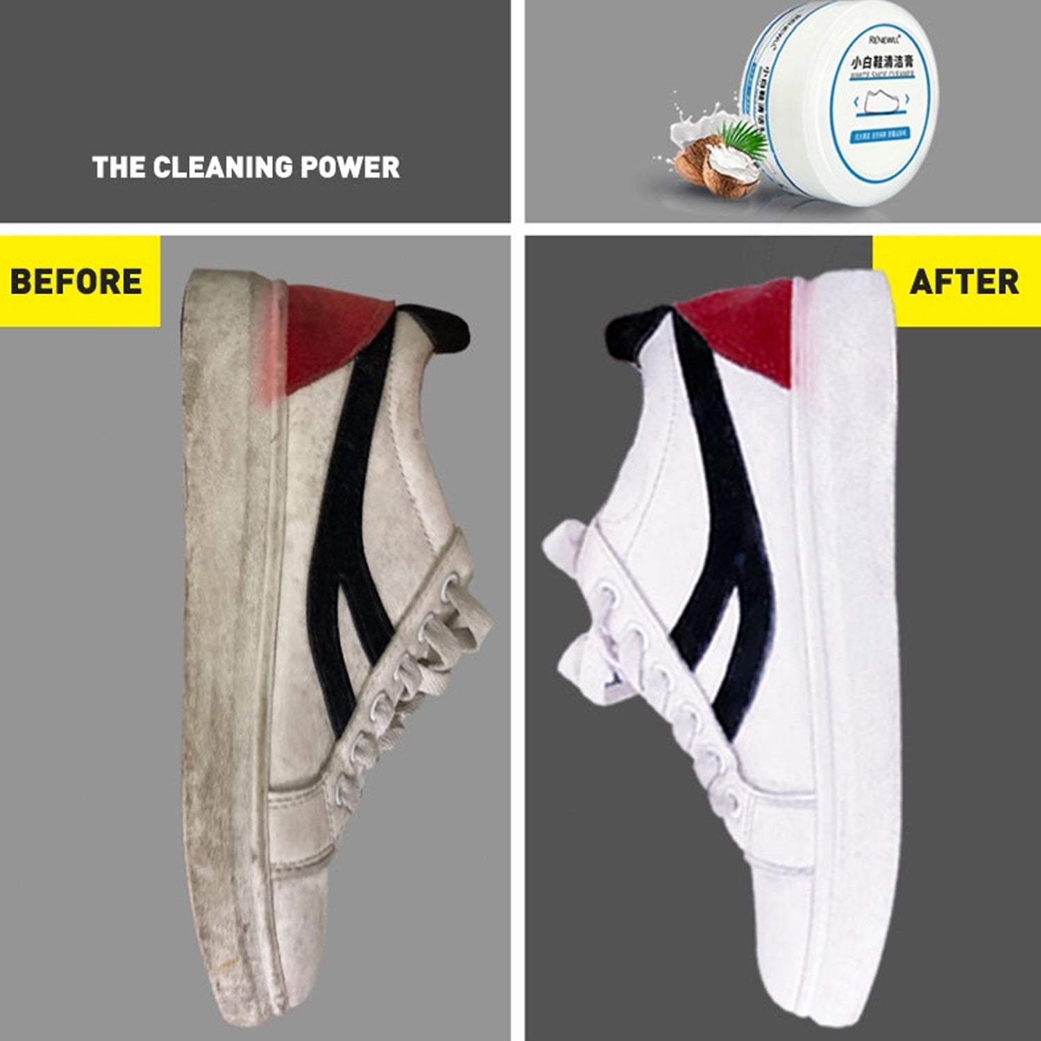 12.jpg Stain Remover Cleansing Cream for Shoe Polish Sneaker Cleaning Kit Shoe Eraser Stain Remover White Rubber Sole Shoe Cleaner White Shoe Cleaning Cream Stain Remover (120 Gm Approx) - Image 6