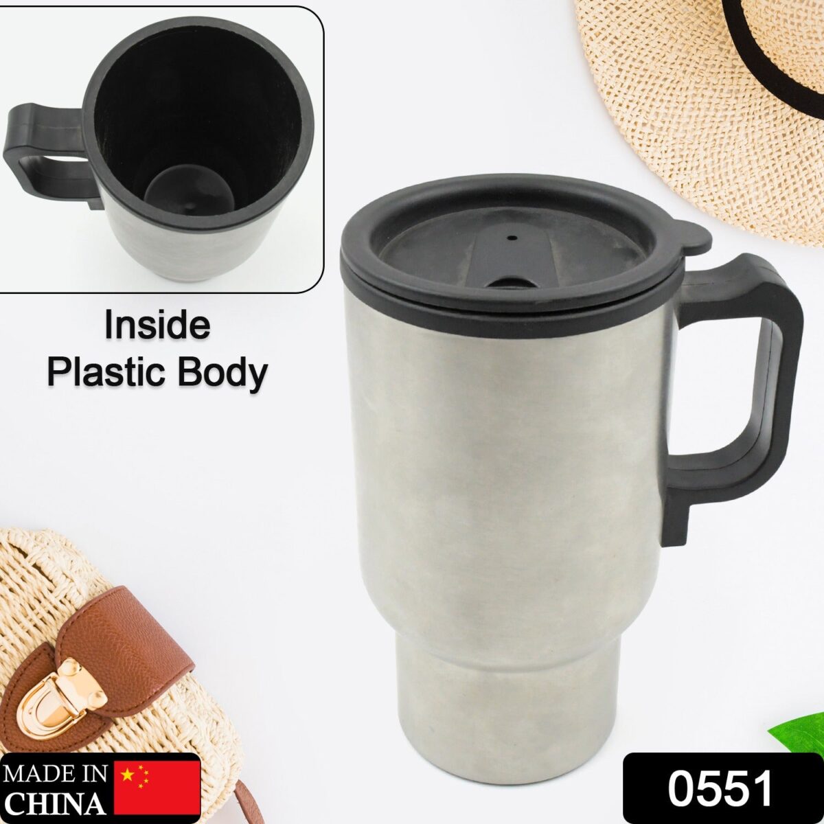 12V Car Charging Electric Kettle Mug (Silver) - Image 2